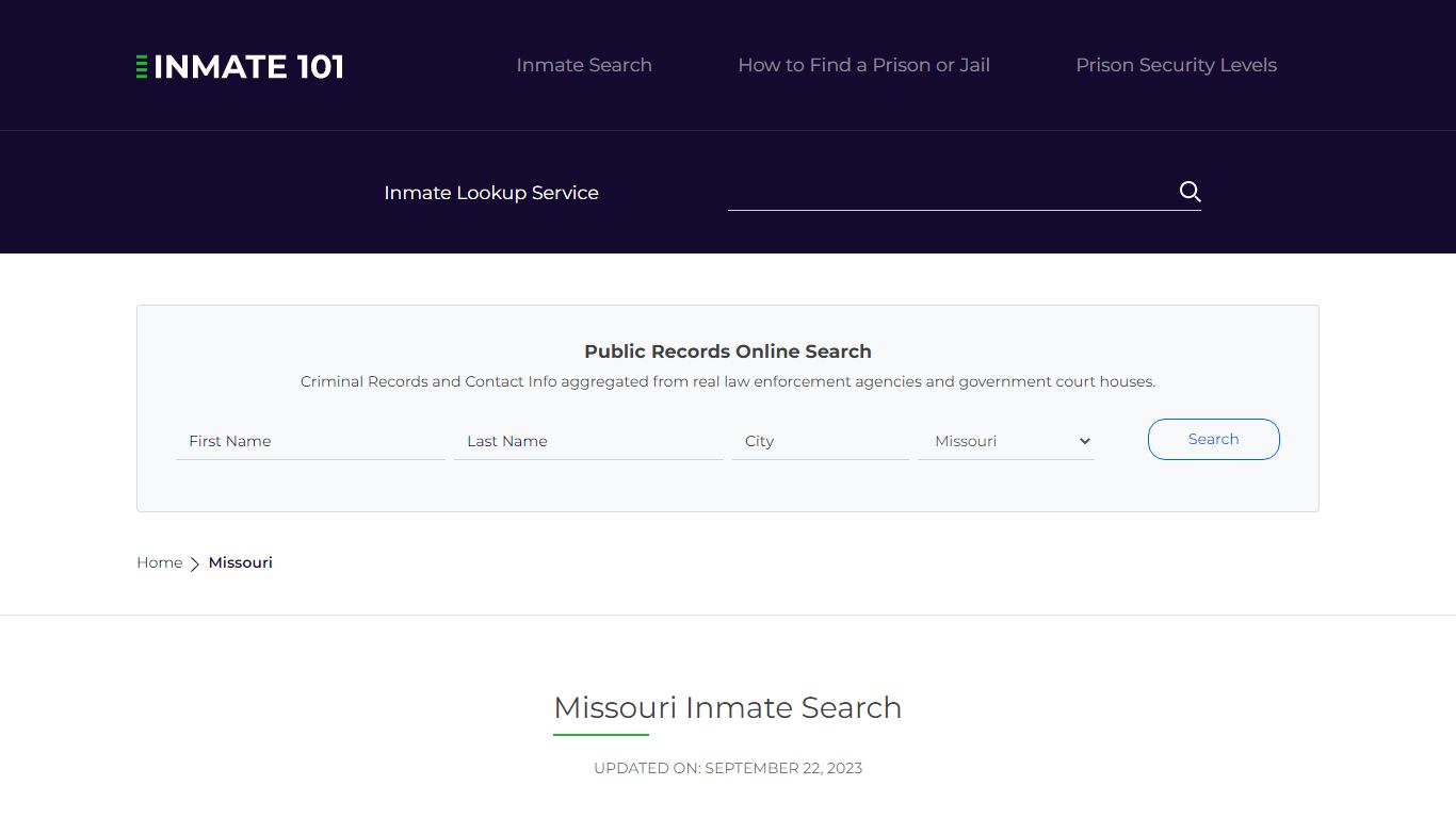 Missouri Inmate Search – Missouri Department of Corrections Offender Lookup